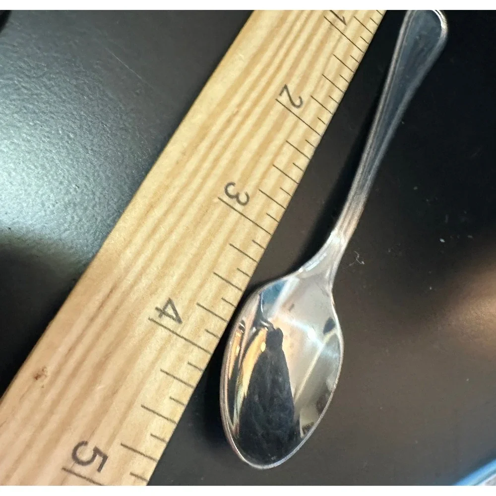 Chromolit Demitasse Spoons 18-10 Stainless Steel Silver Fiddle Set of 11 4.5